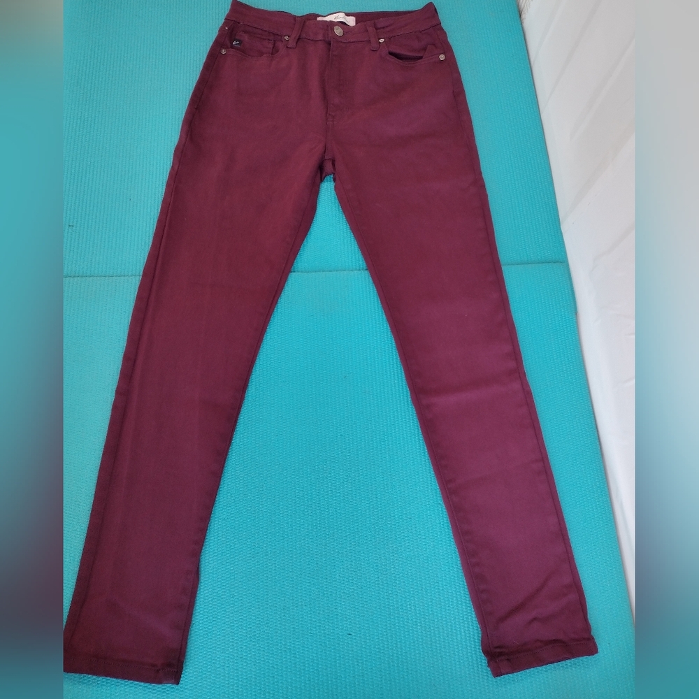 KanCan Womens Burgundy Soft Denim Skinny Jeans High Rise  -  28